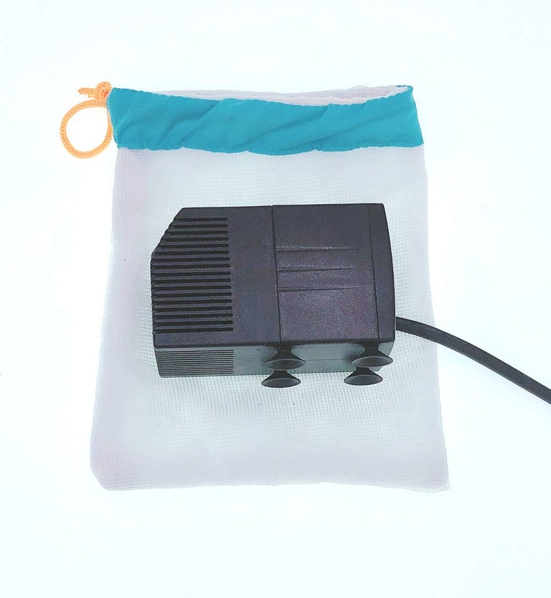 HORTIPOTS Pump Barrier Bag Small Filter Protector, Trapezoid-Shaped Fine Mesh with Inner Filter 9 x 7 inch for Indoor Aquariums, Aquaponic, and Hydroponic Systems - Image 4
